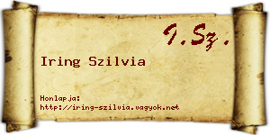 Iring Szilvia névjegykártya