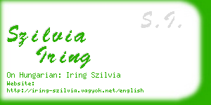 szilvia iring business card